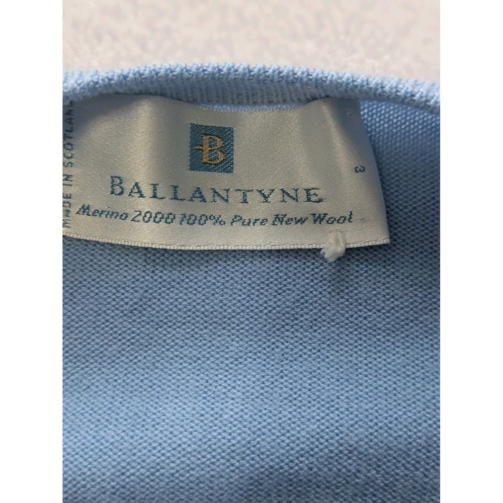 Ballantyne Blue Scotland 100% Pure New Wool Cardigan Sweater Button Down Small - Picture 4 of 16